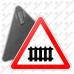 Дорожный знак 1.1 "Железнодорожный переезд со шлагбаумом" ГОСТ 32945-2014 типоразмер 2