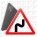 Дорожный знак 1.12.1 "Опасные повороты с первым поворотом направо" ГОСТ 32945-2014 типоразмер 3