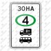 Дорожный знак 5.37 "Зона с ограничением экологического класса по видам транспортных средств" ГОСТ 32945-2014 типоразмер 1
