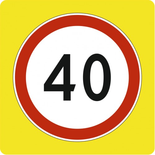 Дорожный знак 3.24 -Ограничение скорости на флуоресцентном фоне